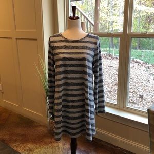 Wonderland by Orange Striped Tunic Sweater Medium